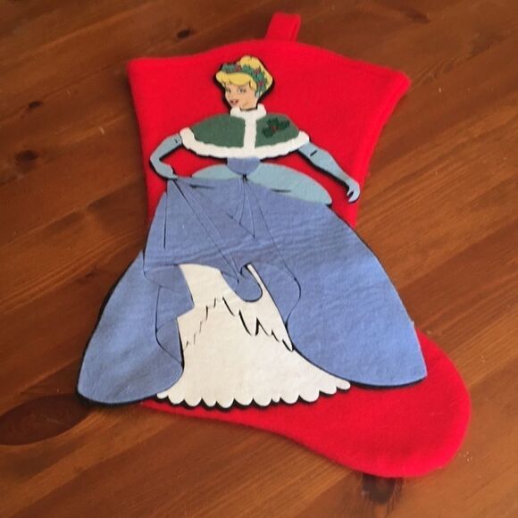 Vintage Disney Cinderella Red Christmas Stocking - Charming Holiday Decor! - Picture 7 of 8
